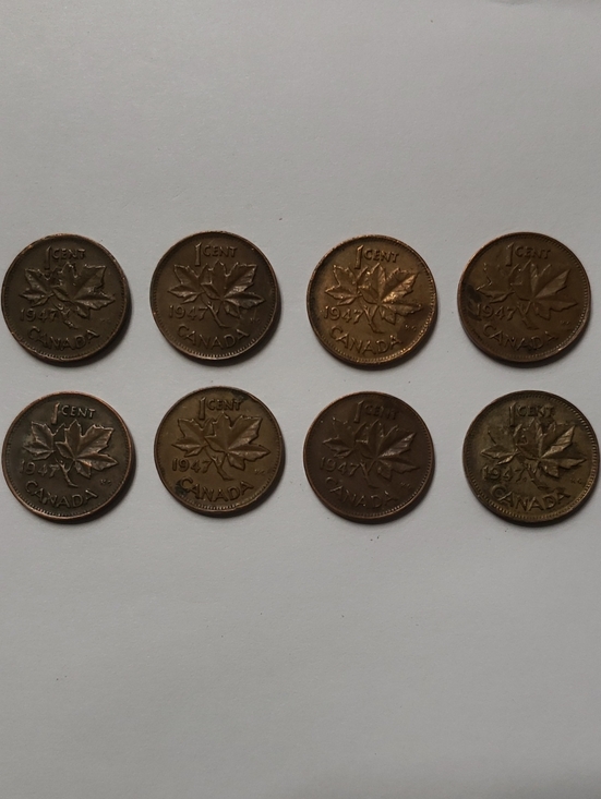 The Royal Canadian Mint Other - Vintage 1947 Canadian 1 Cent Coins - Brown